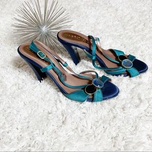 Magrit ankle strap heel teal jeweled size 38